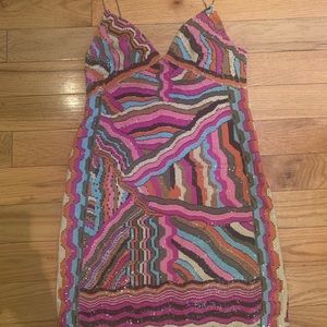 Multicolour sequin mini dress